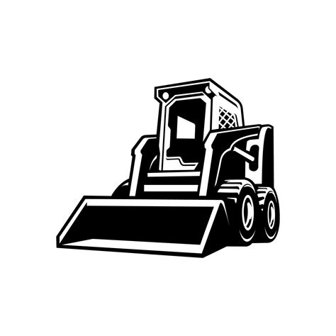 pictures of a skid steer|black and white skid steer.